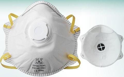 Demi-masque coque avec soupape d'expiration FFP1 EN 149 Maroc